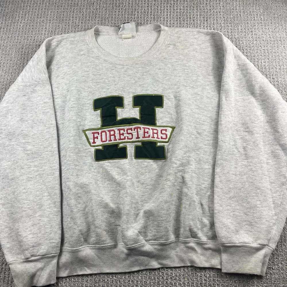 Vintage Lee Huntington University Foresters Sweatshirt Crewneck Gray Mens XL